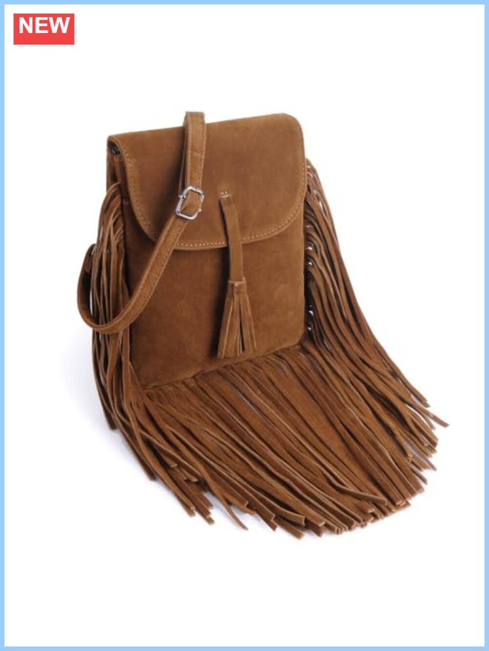 Small Crossbody Bag Vegan Suede Tassel Phone Purse RFID Wallet